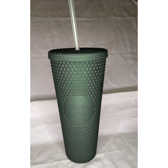 Starbucks 2022 Matte Green Studded Spiked Venti Tumbler Cold Cup 24 Oz - Picture 1 of 4